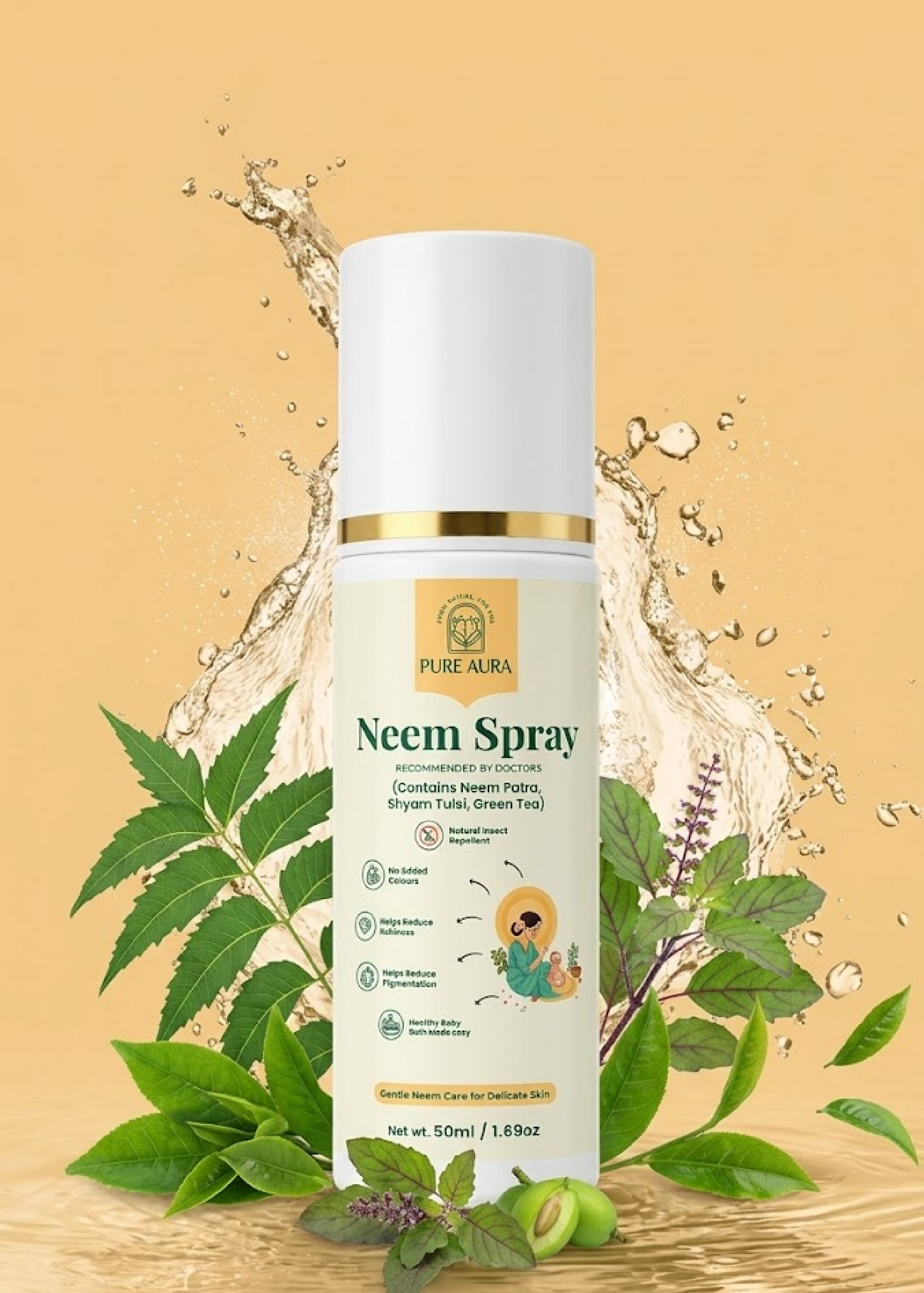 Pure Aura Natural Neem Spray for Babies