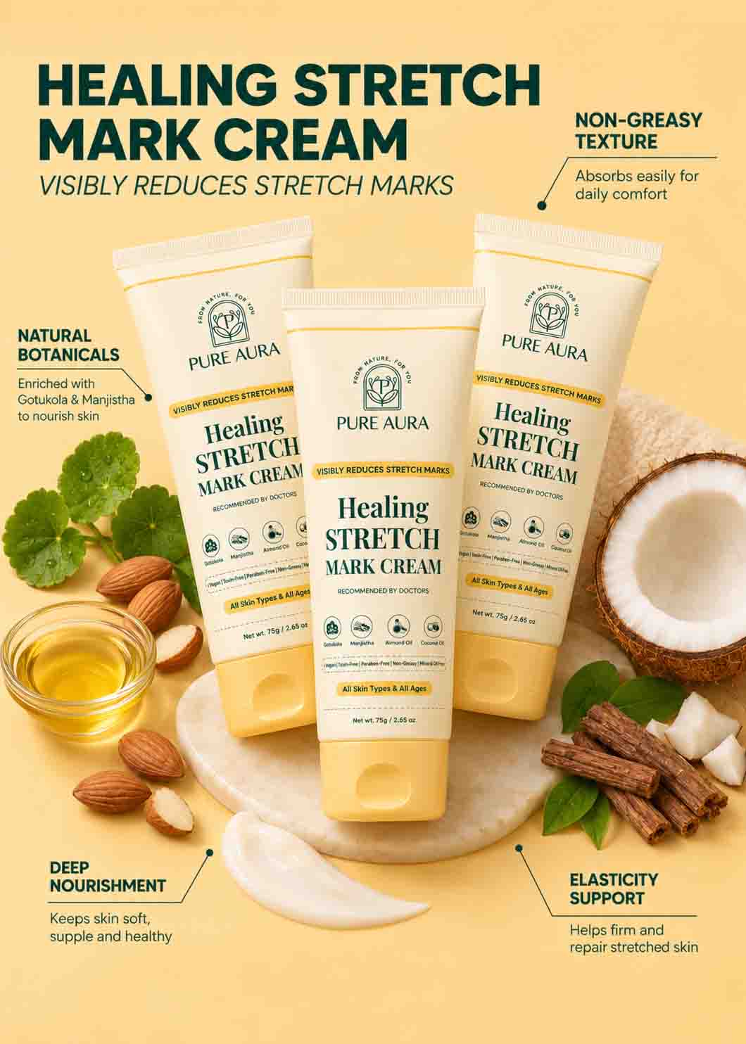 Healing Stretch Mark Cream - 75gm